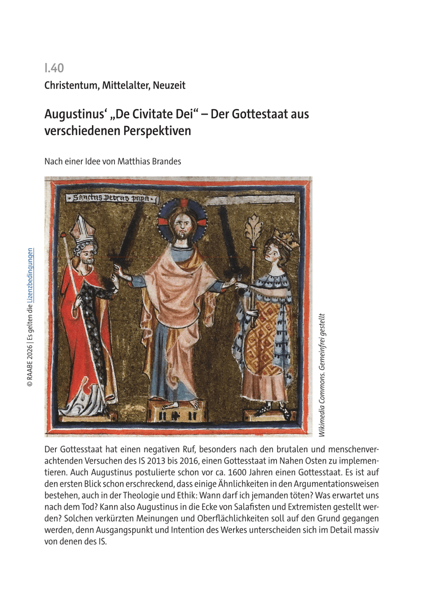 Augustinus‘ „De Civitate Dei“ Augustinus‘ „De Civitate Dei“