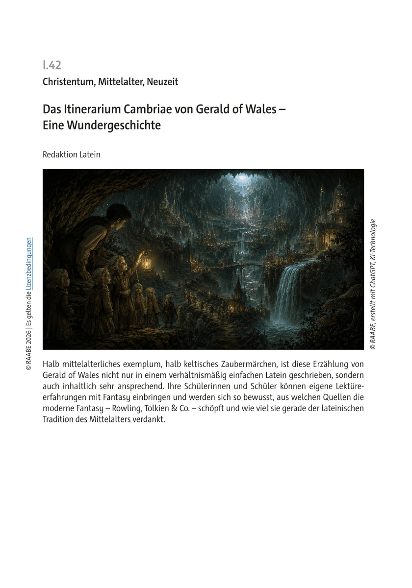 Das Itinerarium Cambriae von Gerald of Wales Das Itinerarium Cambriae von Gerald of Wales