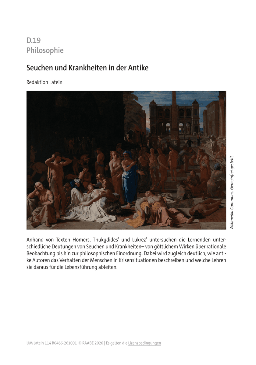 Seuchen und Krankheiten in der Antike Seuchen und Krankheiten in der Antike