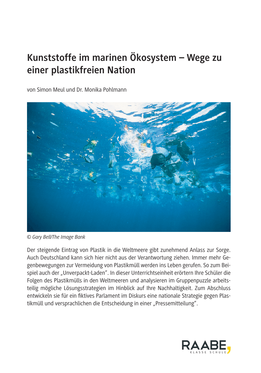 Kunststoffe im marinen Ökosystem Kunststoffe im marinen Ökosystem