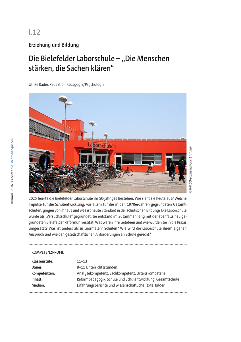 Die Bielefelder Laborschule Die Bielefelder Laborschule
