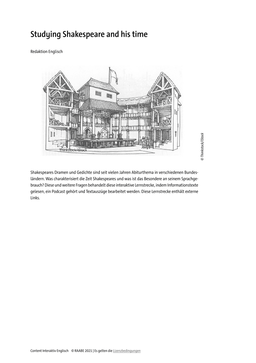Umgang mit Texten: Studying Shakespeare Umgang mit Texten: Studying Shakespeare