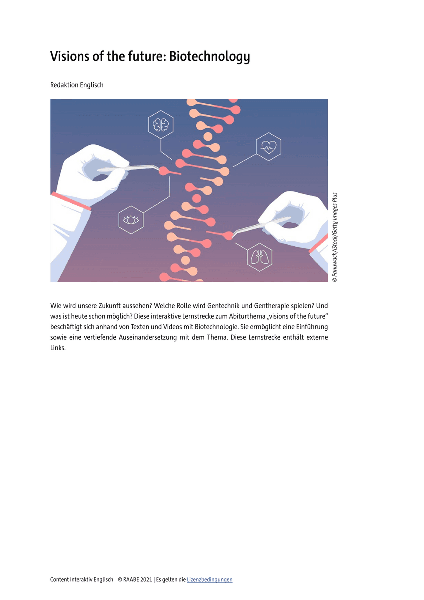 Umgang mit Texten: Biotechnology Umgang mit Texten: Biotechnology
