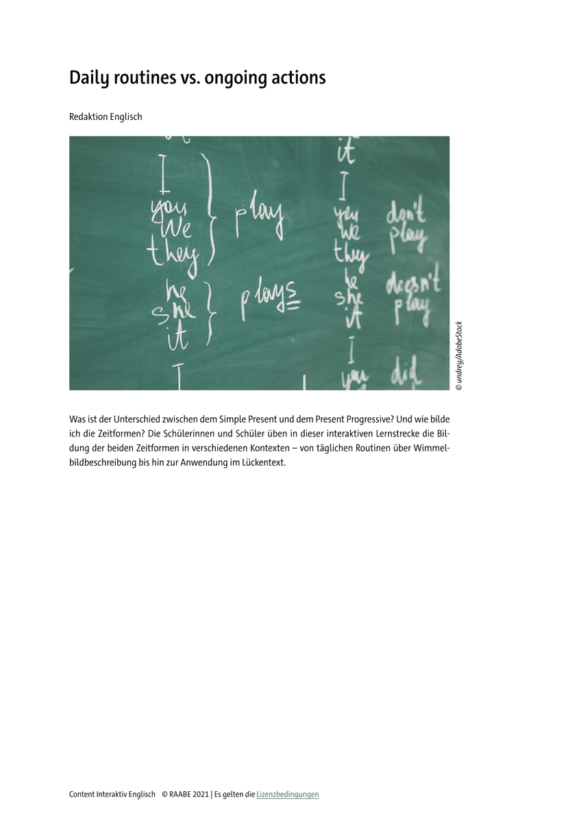 Grammar: Practising the Simple Present and Present Progressive Grammar: Practising the Simple Present and Present Progressive
