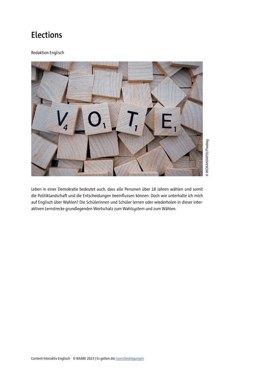 Vocabulary: Elections Vocabulary: Elections