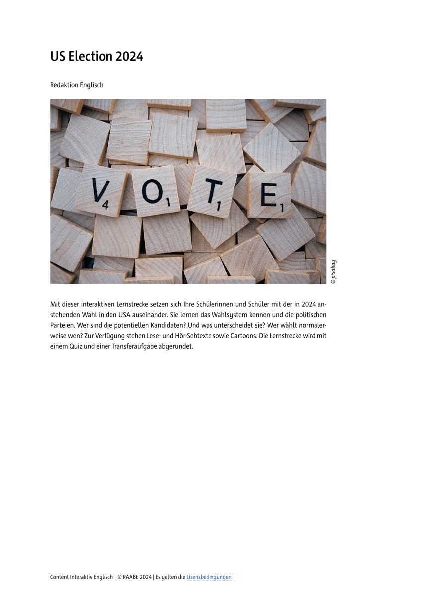 Landeskunde: US Election 2024 Landeskunde: US Election 2024
