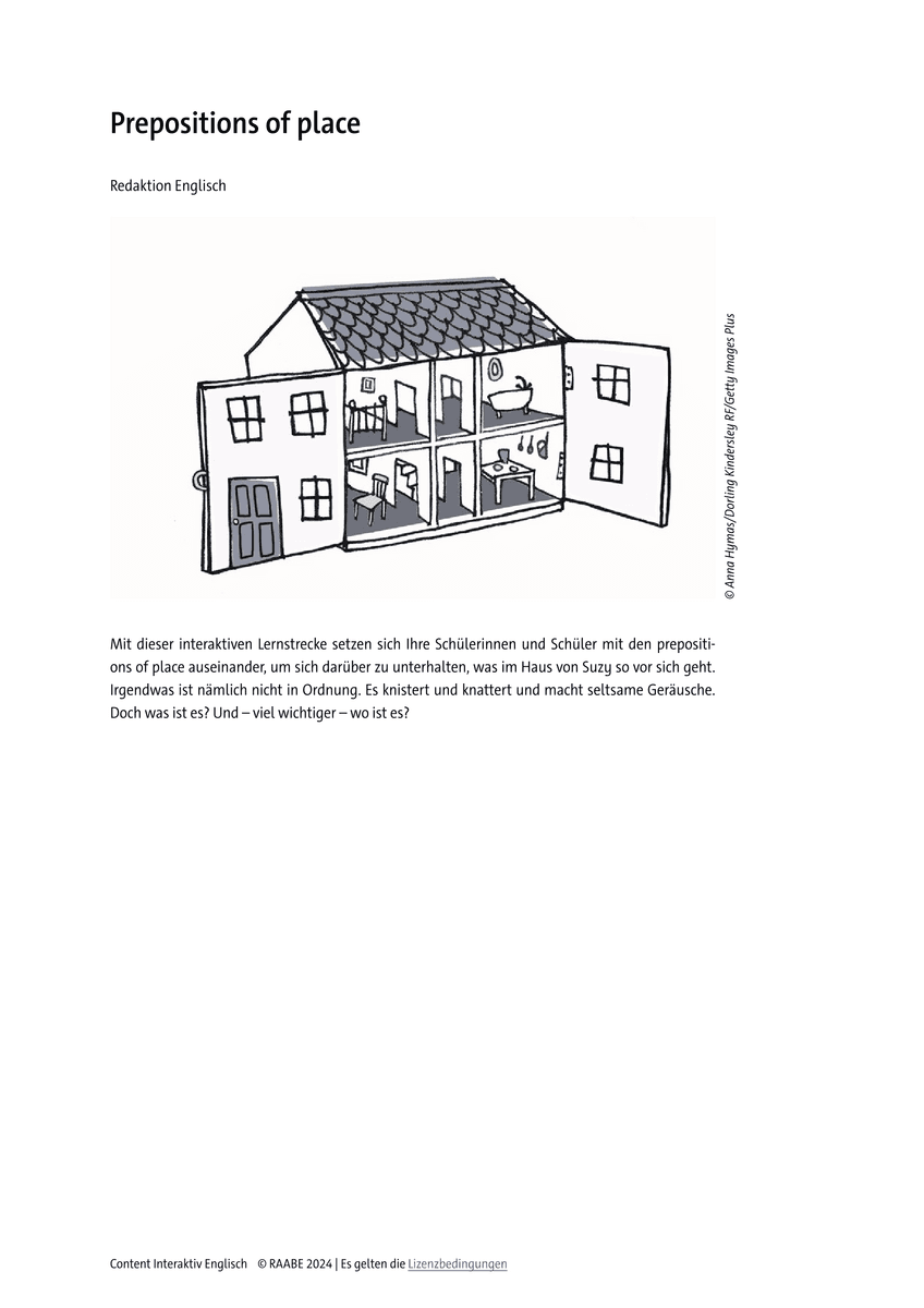 Vocabulary: Prepositions of place Vocabulary: Prepositions of place