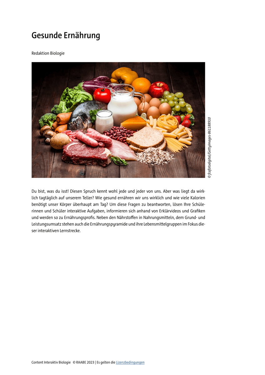 Lernen & Üben: Gesunde Ernährung Lernen & Üben: Gesunde Ernährung
