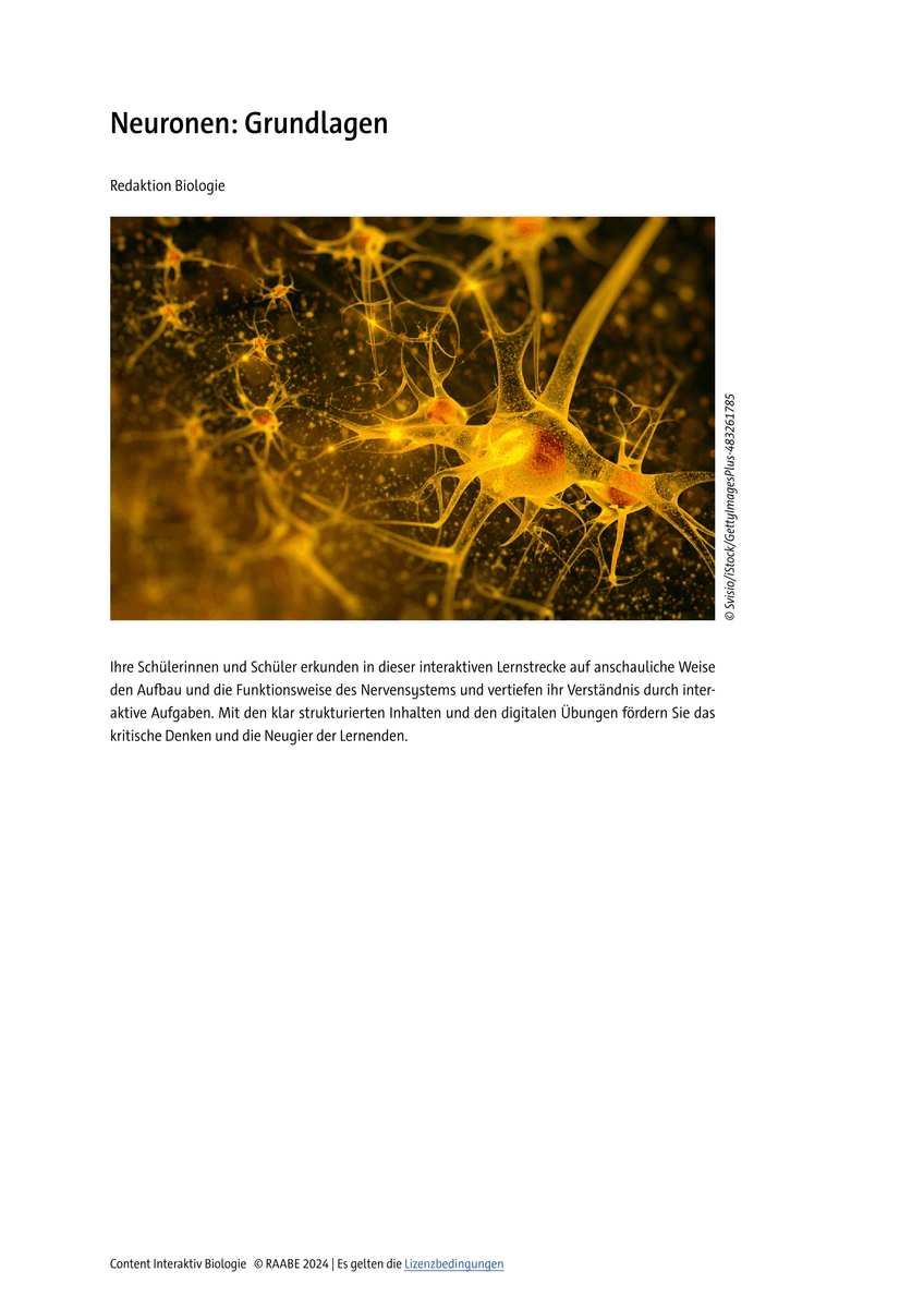 Lernen & Üben: Die Nervenzelle (Neuron) Lernen & Üben: Die Nervenzelle (Neuron)