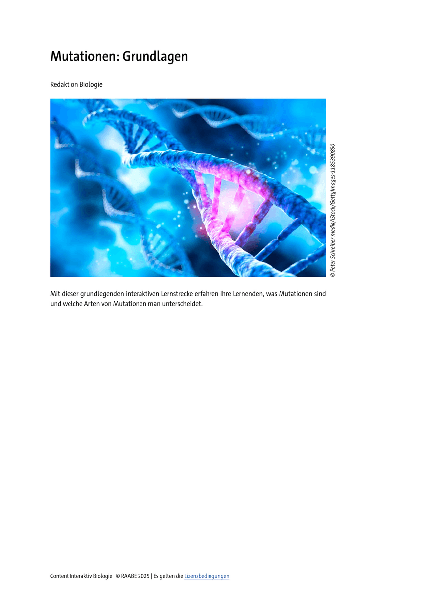 Lernen & Üben: Mutationen Lernen & Üben: Mutationen