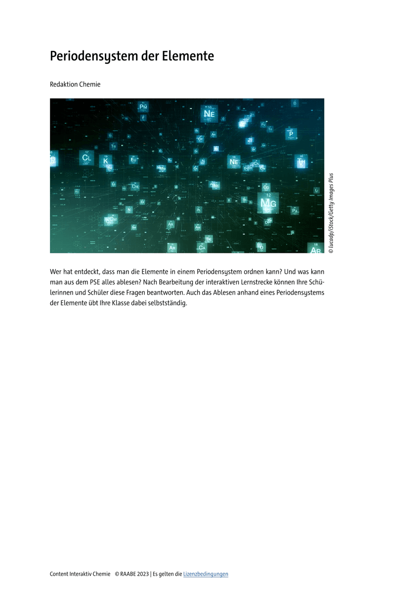 Lernen & Üben: Periodensystem der Elemente Lernen & Üben: Periodensystem der Elemente