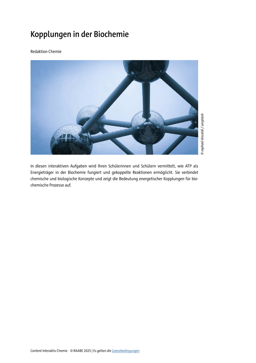 Lernen & Üben: Kopplungen in der Biochemie Lernen & Üben: Kopplungen in der Biochemie
