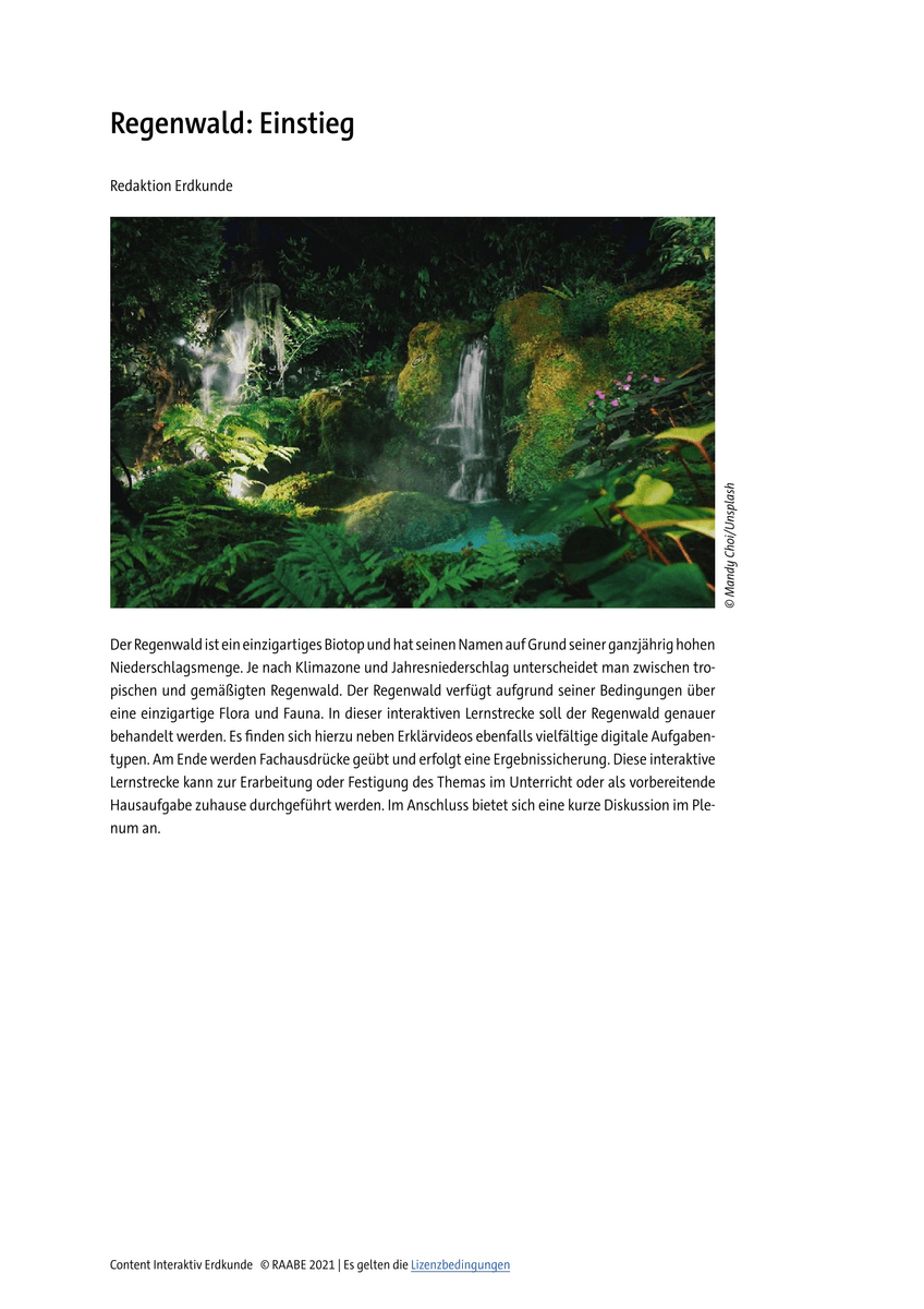 Lernen & Üben: Regenwald – Einstieg Lernen & Üben: Regenwald – Einstieg