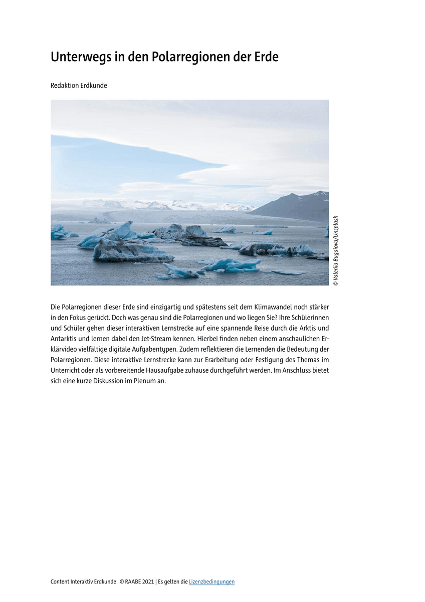 Lernen & Üben: Unterwegs in den Polarregionen der Erde Lernen & Üben: Unterwegs in den Polarregionen der Erde
