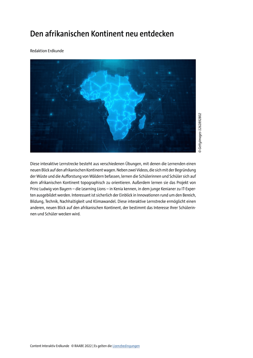 Lernen & Üben: Den afrikanischen Kontinent neu entdecken Lernen & Üben: Den afrikanischen Kontinent neu entdecken