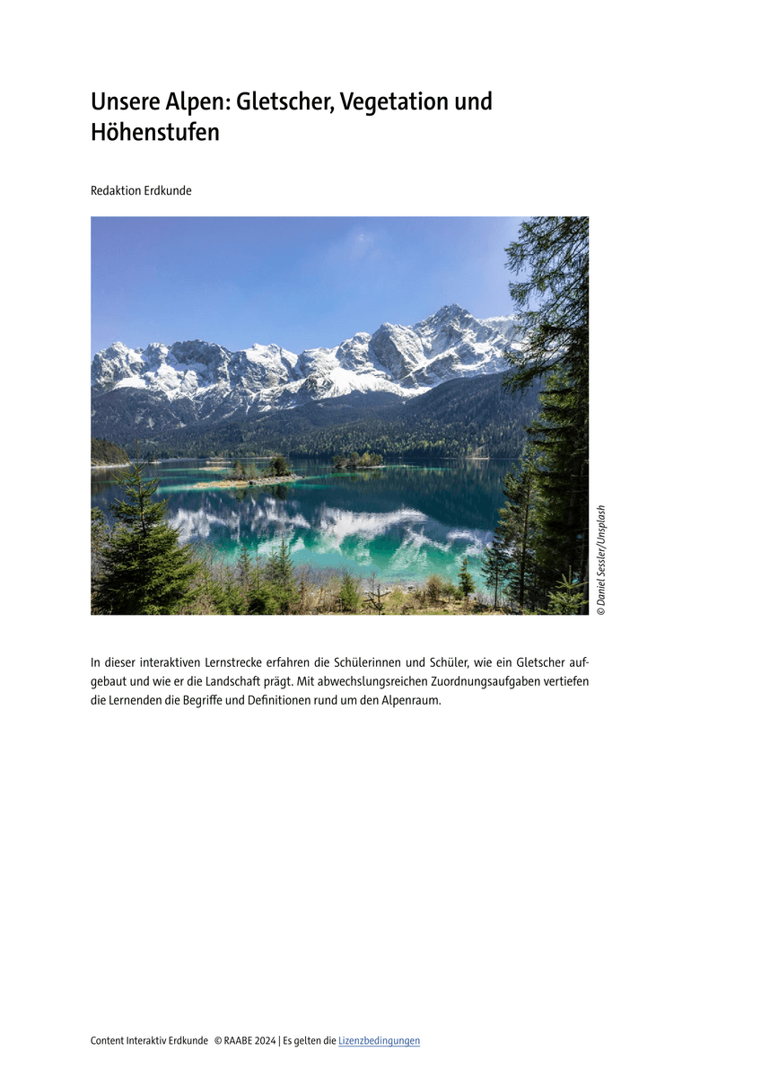 Lernen & Üben: Unsere Alpen – Gletscher, Vegetation und Höhenstufen Lernen & Üben: Unsere Alpen – Gletscher, Vegetation und Höhenstufen