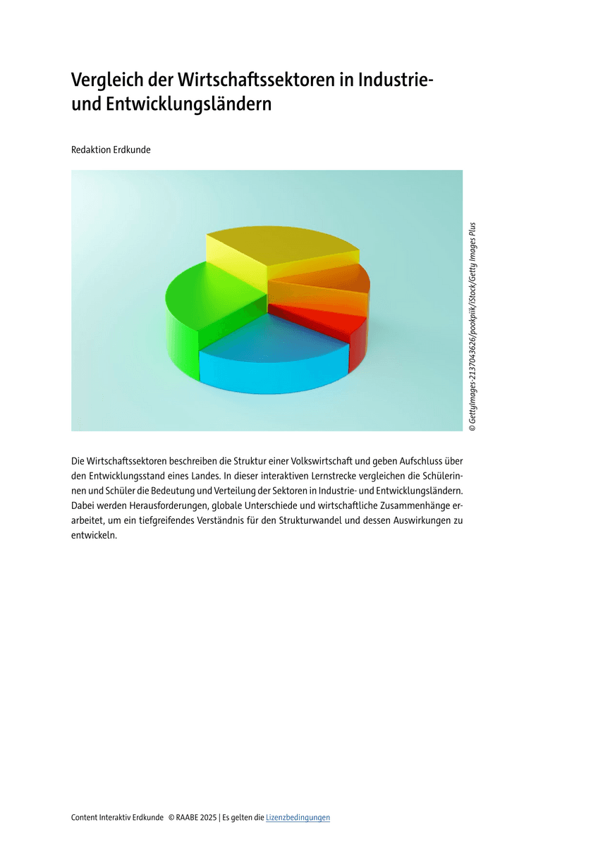 Lernen & Üben: Vergleich der Wirtschaftssektoren in Industrie- und Entwicklungsländern Lernen & Üben: Vergleich der Wirtschaftssektoren in Industrie- und Entwicklungsländern