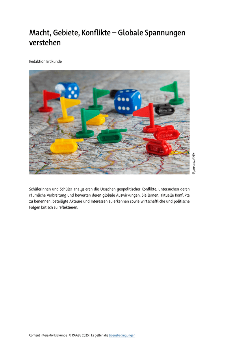 Macht, Gebiete, Konflikte – Globale Spannungen verstehen Macht, Gebiete, Konflikte – Globale Spannungen verstehen