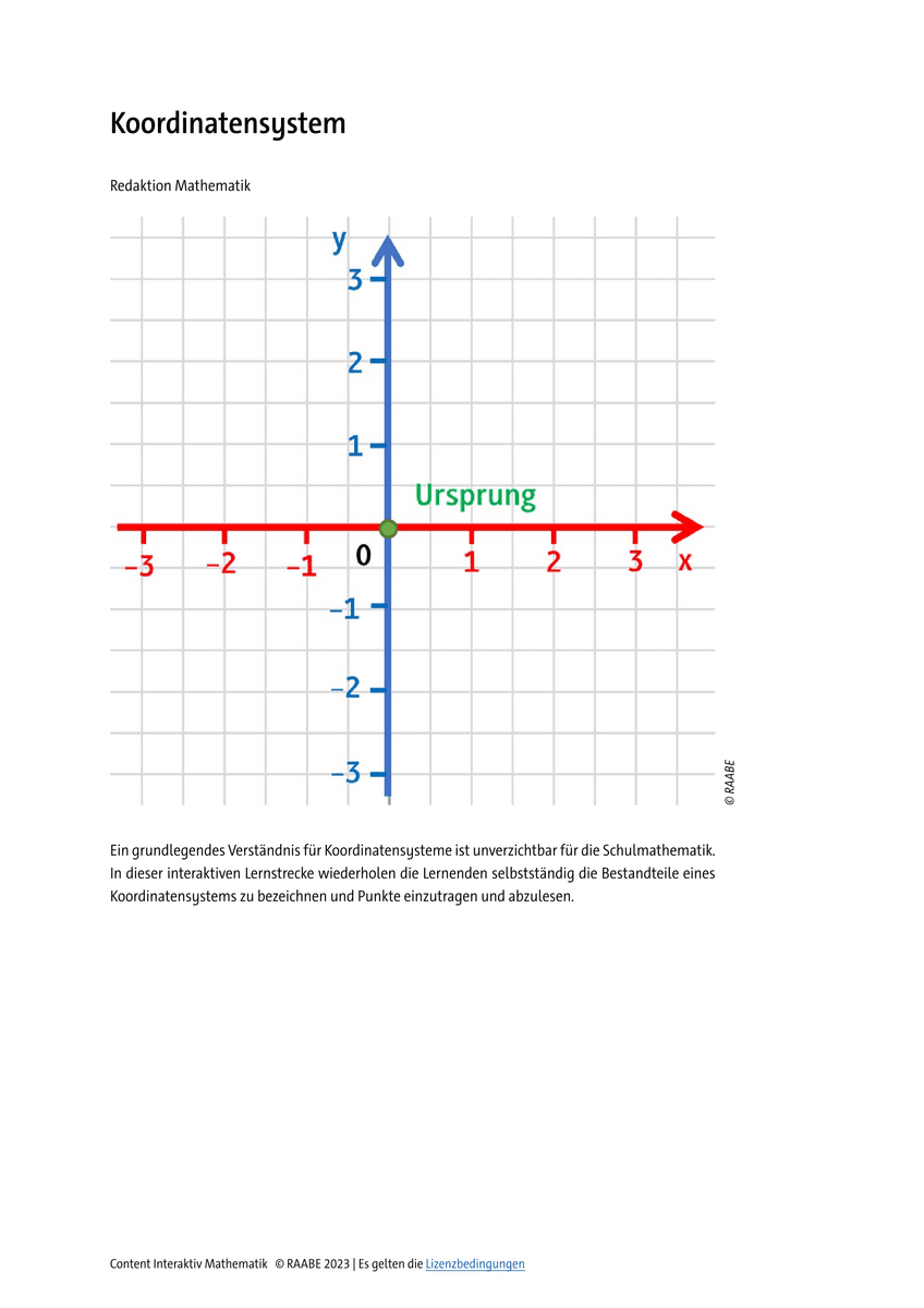 Üben: Koordinatensystem Üben: Koordinatensystem