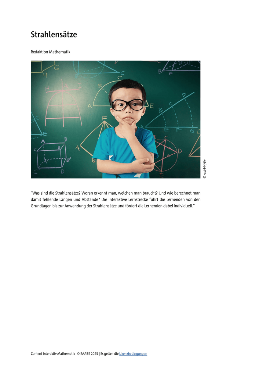 Strahlensätze Strahlensätze