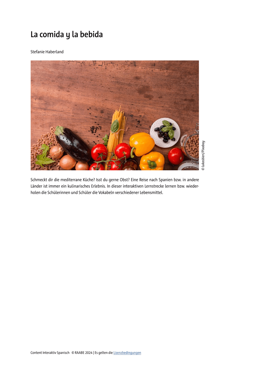 La comida y la bebida La comida y la bebida