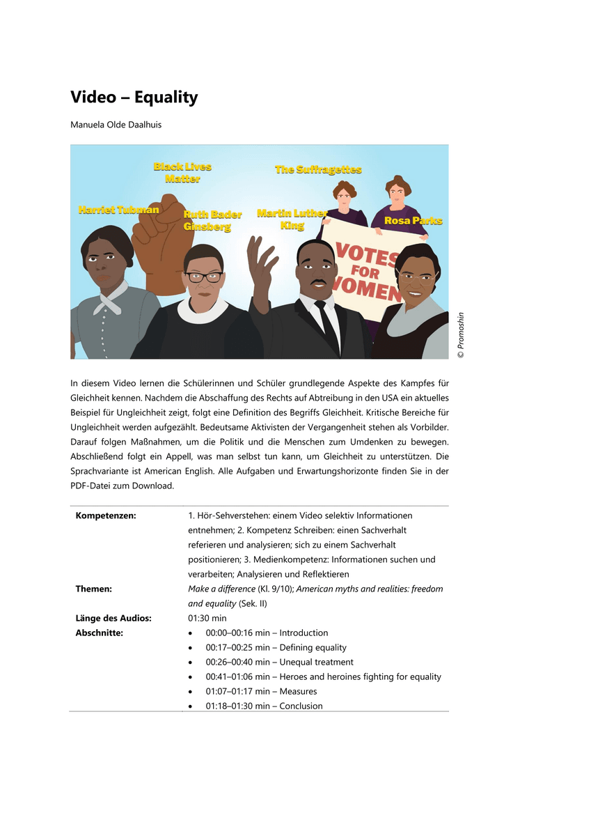 Viewing: An introduction to equality Viewing: An introduction to equality