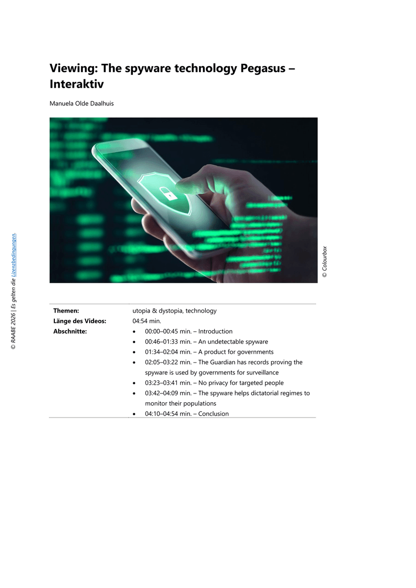 Viewing: The spyware technology Pegasus Viewing: The spyware technology Pegasus