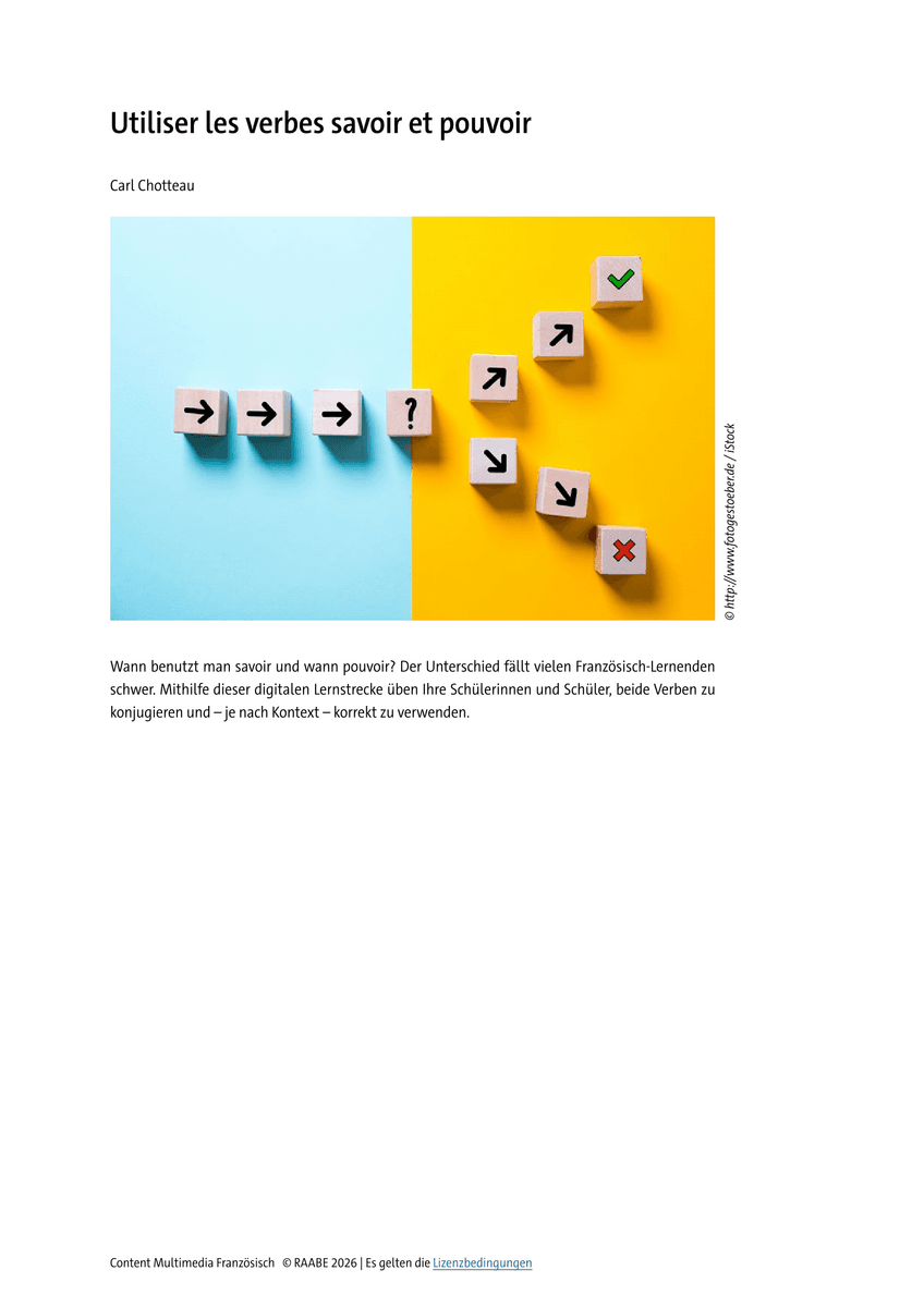 Utiliser les verbes savoir et pouvoir Utiliser les verbes savoir et pouvoir