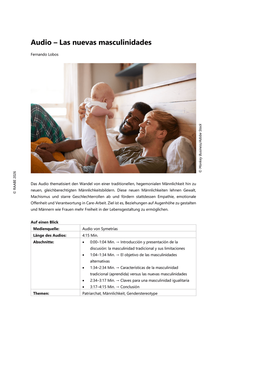 Audio: Las nuevas masculinidades Audio: Las nuevas masculinidades