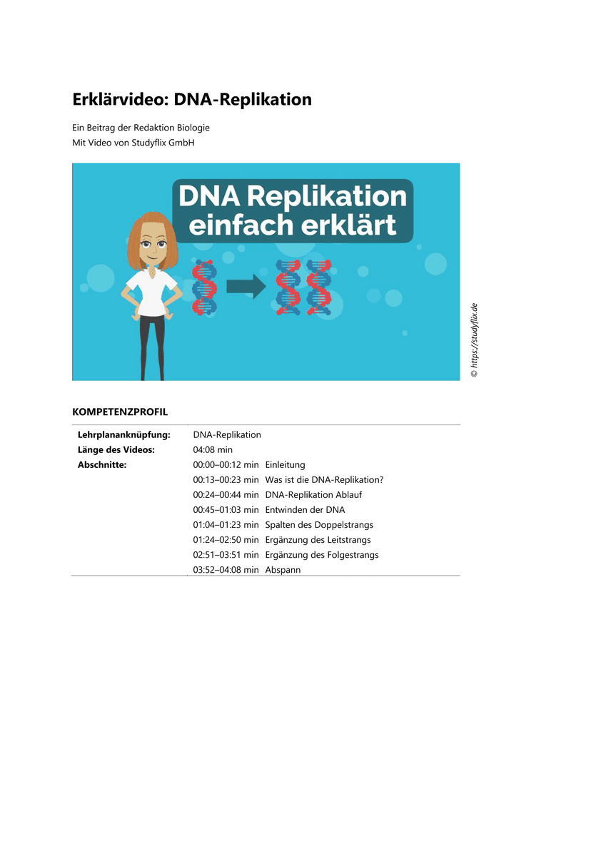 Erklärvideo: DNA-Replikation Erklärvideo: DNA-Replikation