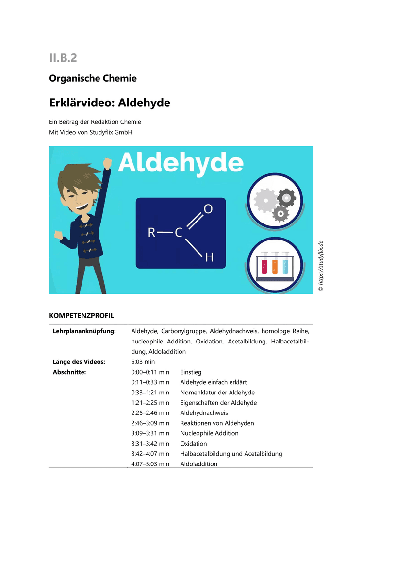 Lernen & Üben: Aldehyde Lernen & Üben: Aldehyde