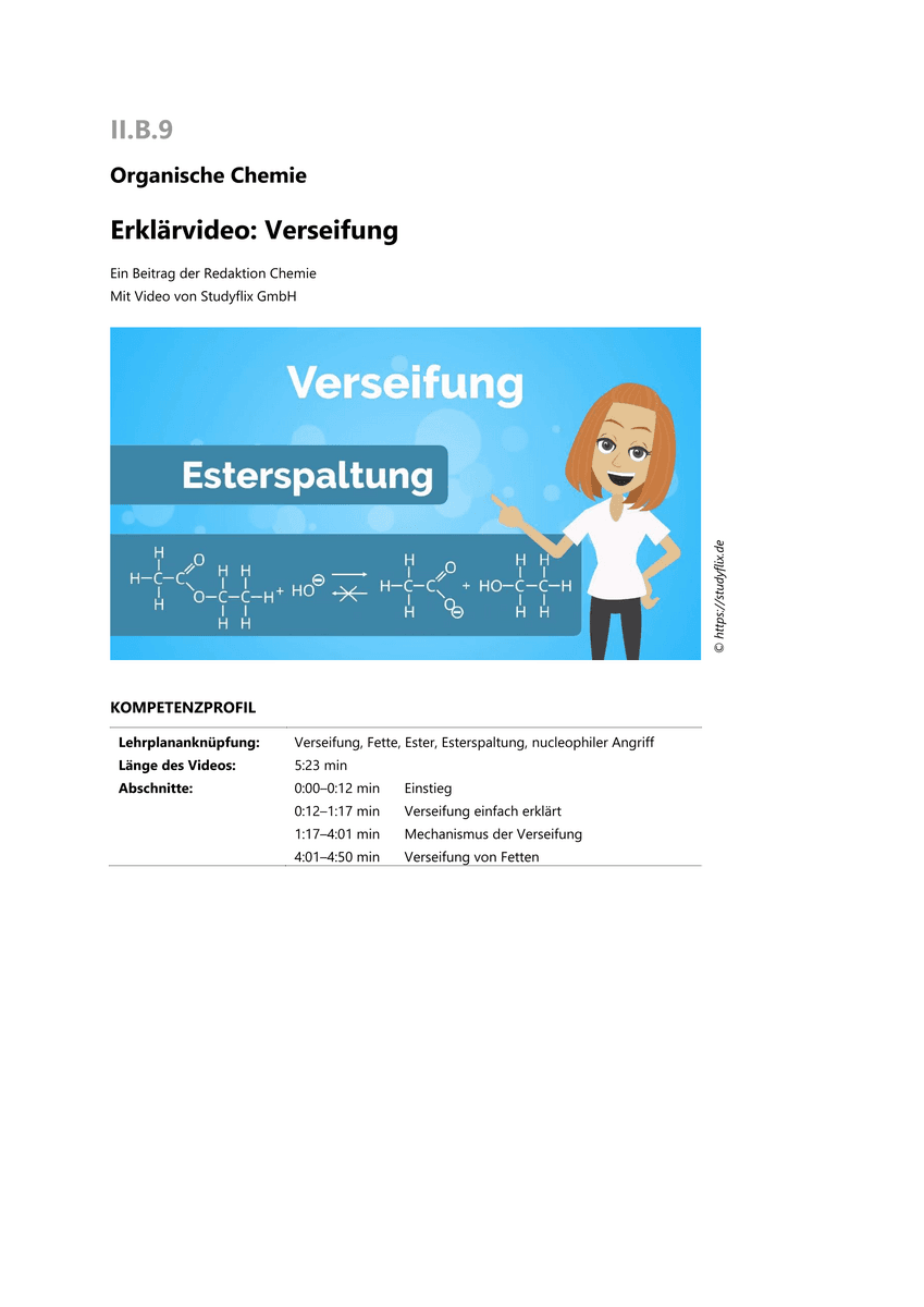 Lernen & Üben: Verseifung Lernen & Üben: Verseifung