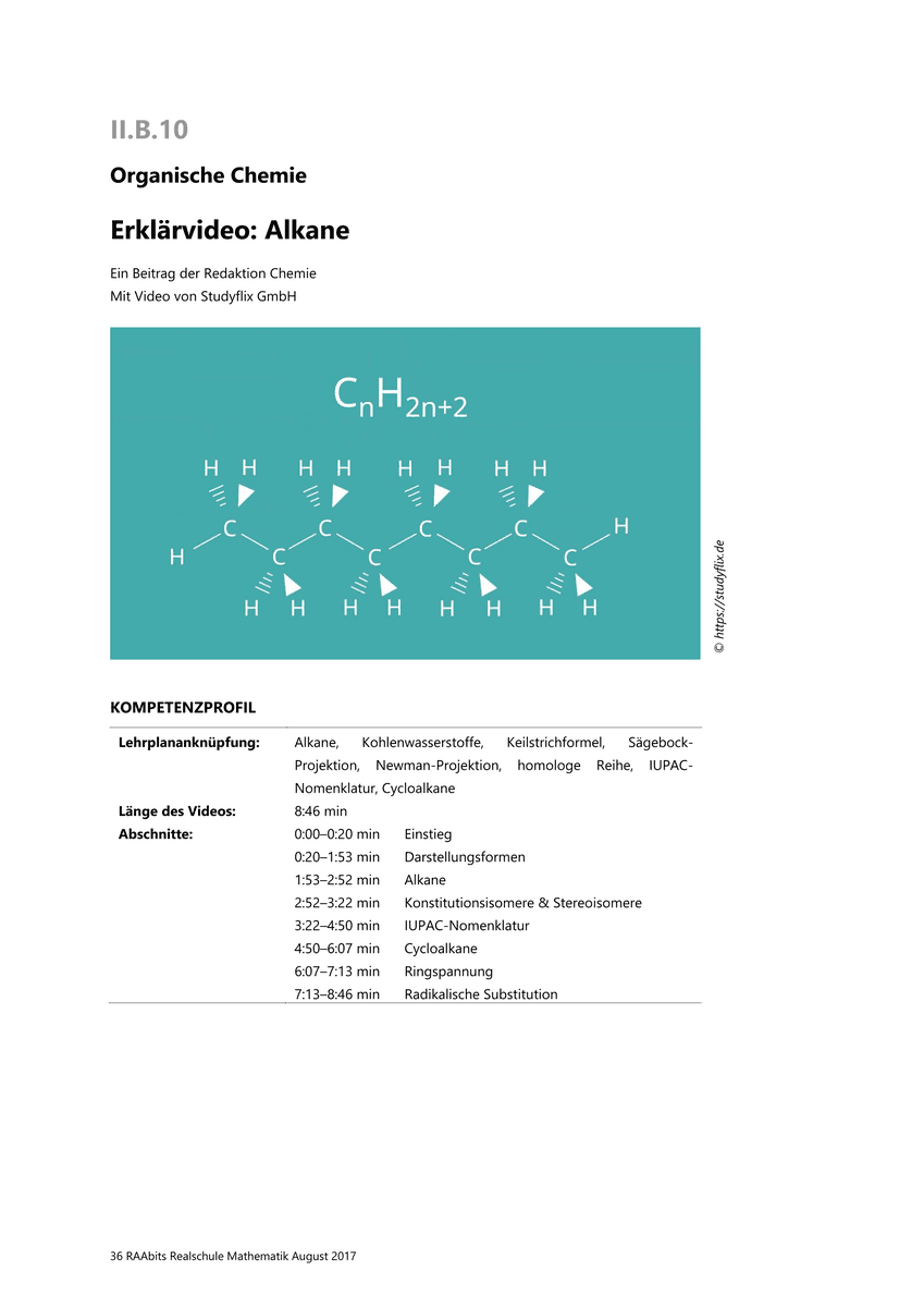 Lernen & Üben: Alkane und Cycloalkane Lernen & Üben: Alkane und Cycloalkane
