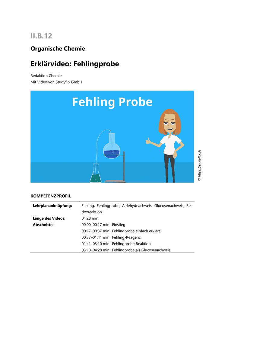 Lernen & Üben: Fehling Probe Lernen & Üben: Fehling Probe