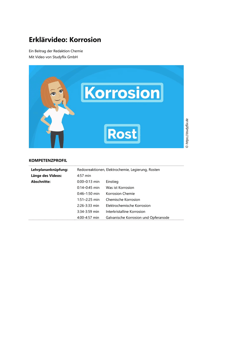 Lernen & Üben: Korrosion Lernen & Üben: Korrosion