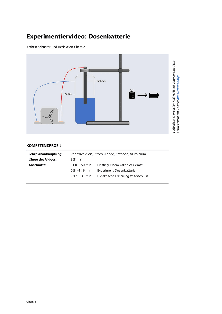 Experimentiervideo: Dosenbatterie Experimentiervideo: Dosenbatterie