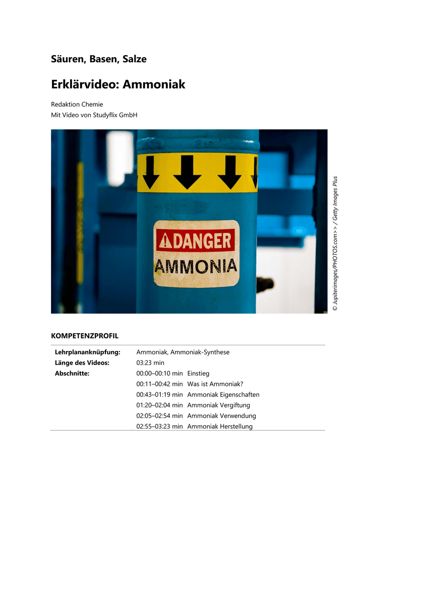 Erklärvideo: Ammoniak Erklärvideo: Ammoniak