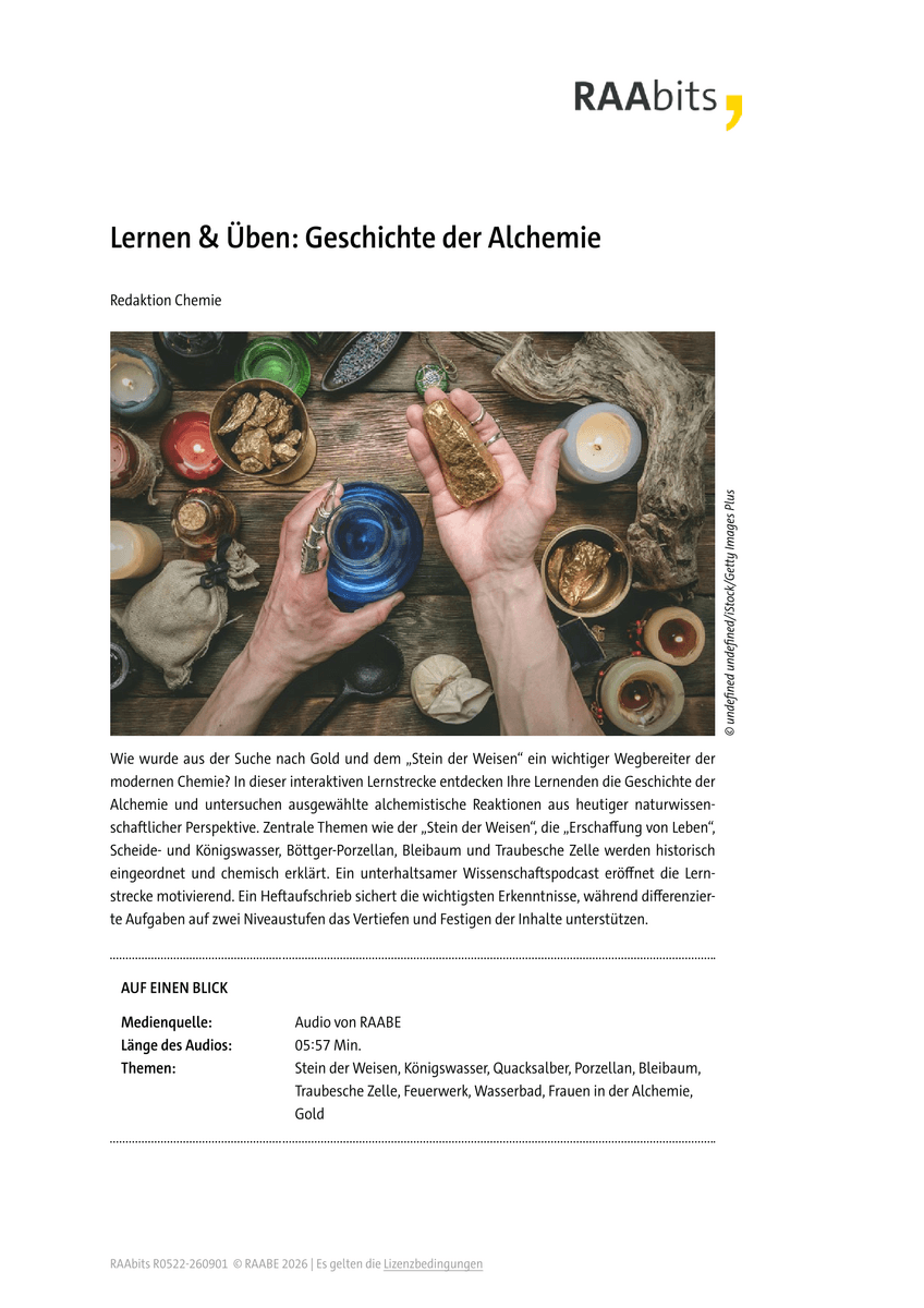 Lernen & Üben: Geschichte der Alchemie Lernen & Üben: Geschichte der Alchemie