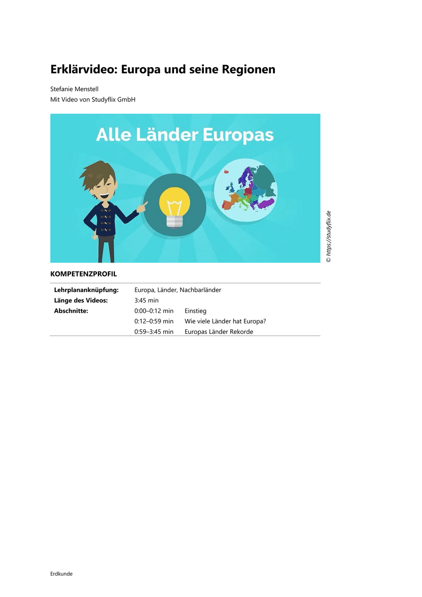 Lernen & Üben: Europa und seine Regionen Lernen & Üben: Europa und seine Regionen