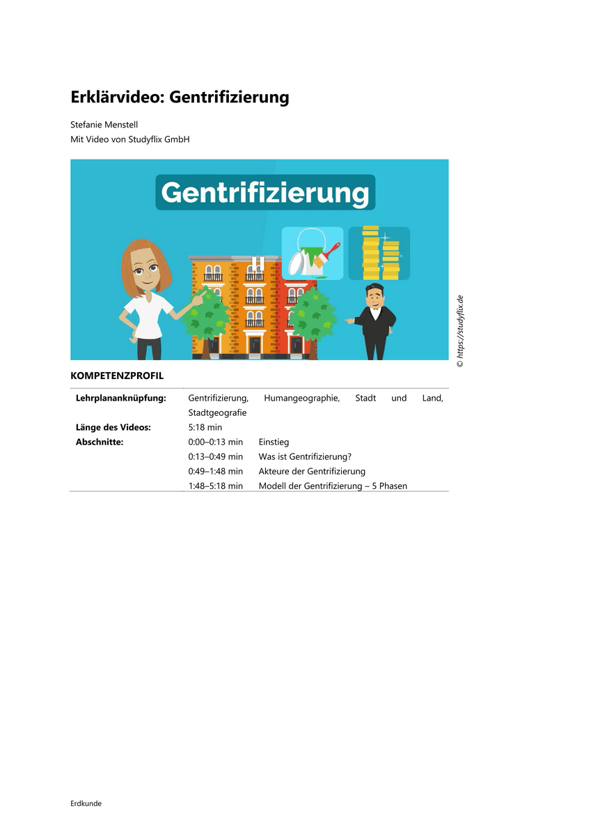 Lernen & Üben: Gentrifizierung Lernen & Üben: Gentrifizierung
