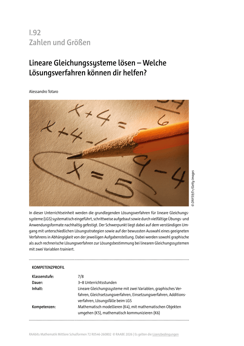 Lineare Gleichungssysteme lösen Lineare Gleichungssysteme lösen