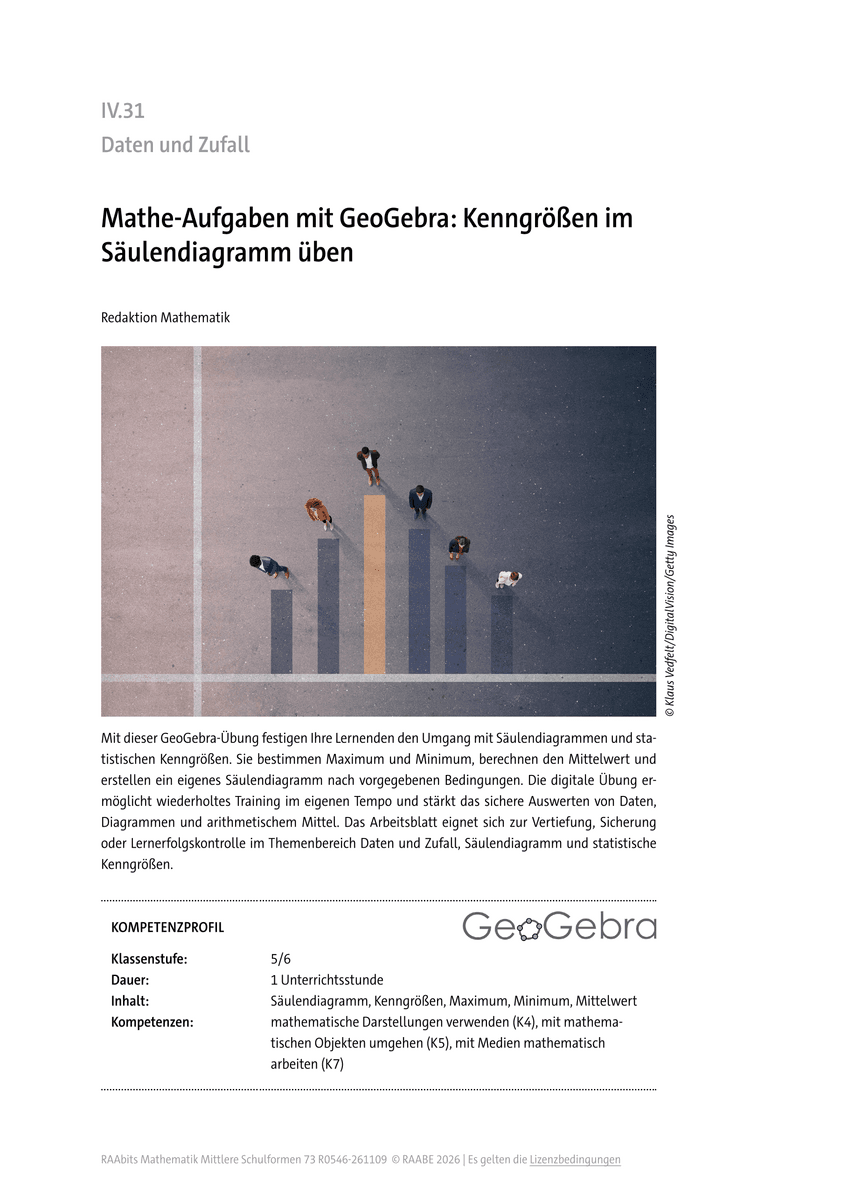 Mathe-Aufgaben mit GeoGebra: Kenngrößen im Säulendiagramm üben Mathe-Aufgaben mit GeoGebra: Kenngrößen im Säulendiagramm üben