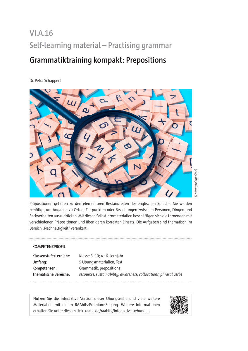 Grammatiktraining kompakt: Prepositions Grammatiktraining kompakt: Prepositions