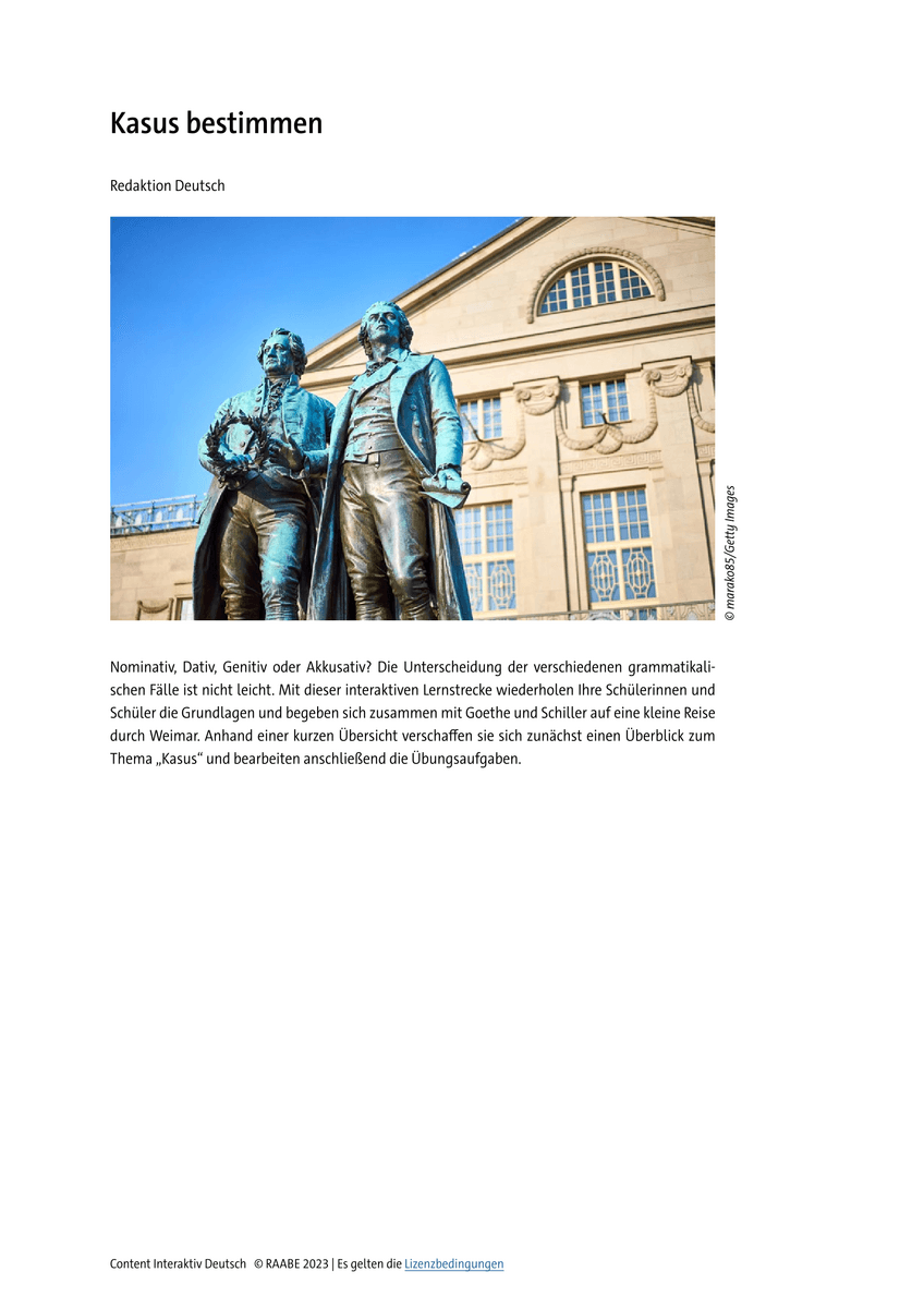 Grammatik: Den Kasus bestimmen Grammatik: Den Kasus bestimmen