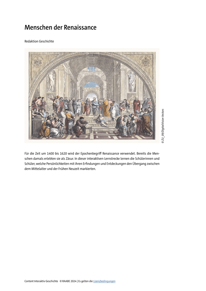Lernen & Üben: Menschen der Renaissance Lernen & Üben: Menschen der Renaissance
