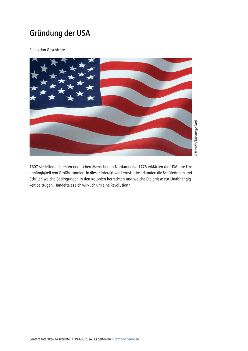Lernen & Üben: Gründung der USA Lernen & Üben: Gründung der USA