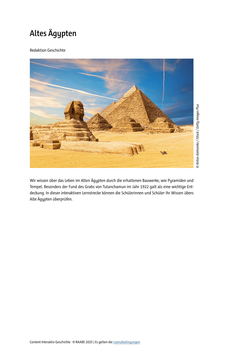 Lernen & Üben: Altes Ägypten Lernen & Üben: Altes Ägypten