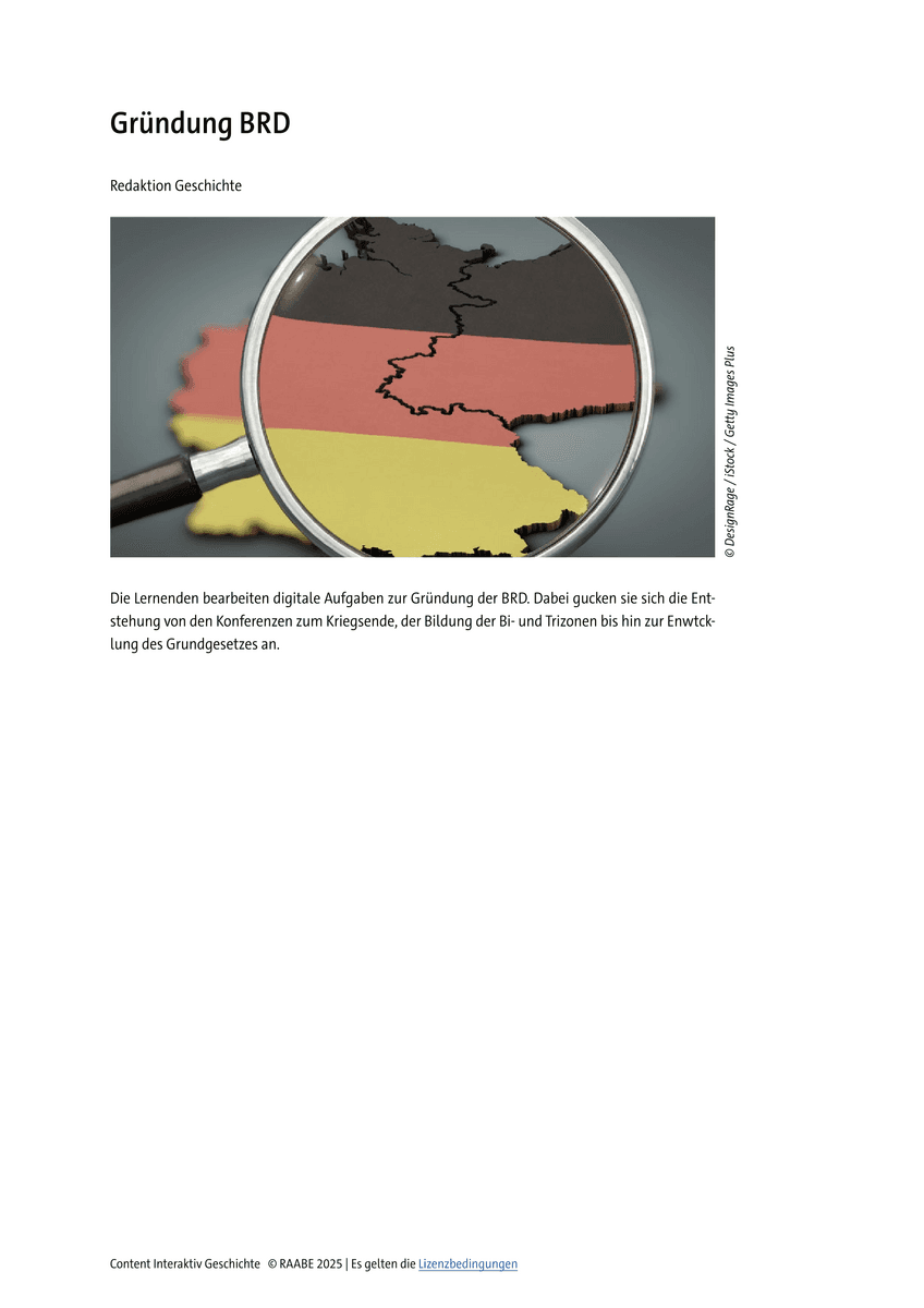 Lernen & Üben: Gründung BRD Lernen & Üben: Gründung BRD