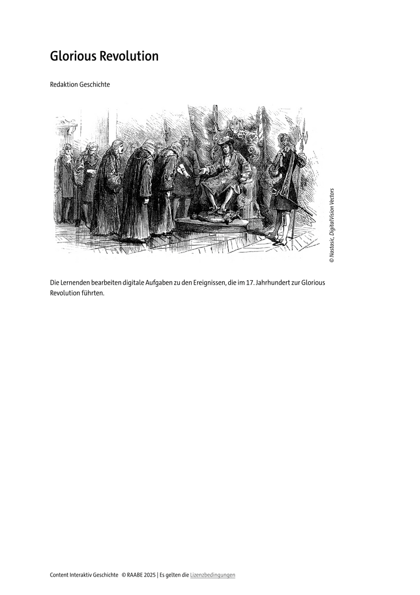 Lernen & Üben: Glorious Revolution Lernen & Üben: Glorious Revolution