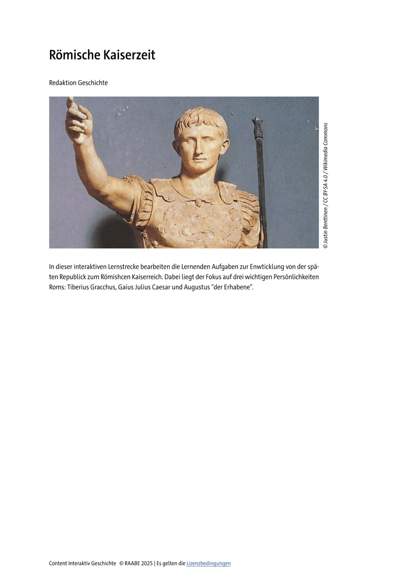 Römische Kaiserzeit Römische Kaiserzeit